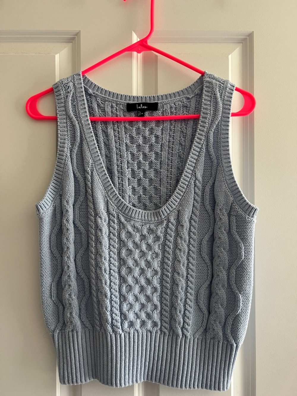 Lulu's Pastel Blue Cable Knit Vest